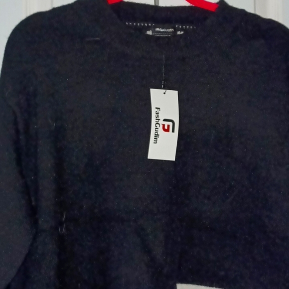 *NWT* FashGudim Black & White Sweater Sz XL - Picture 2 of 8